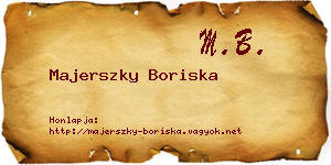 Majerszky Boriska névjegykártya
